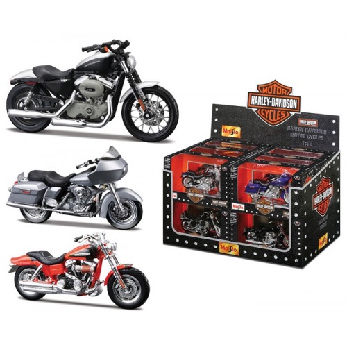 Maisto 34360 - Modellino di moto Harley Davidson in scala 1:18 colori assortiti