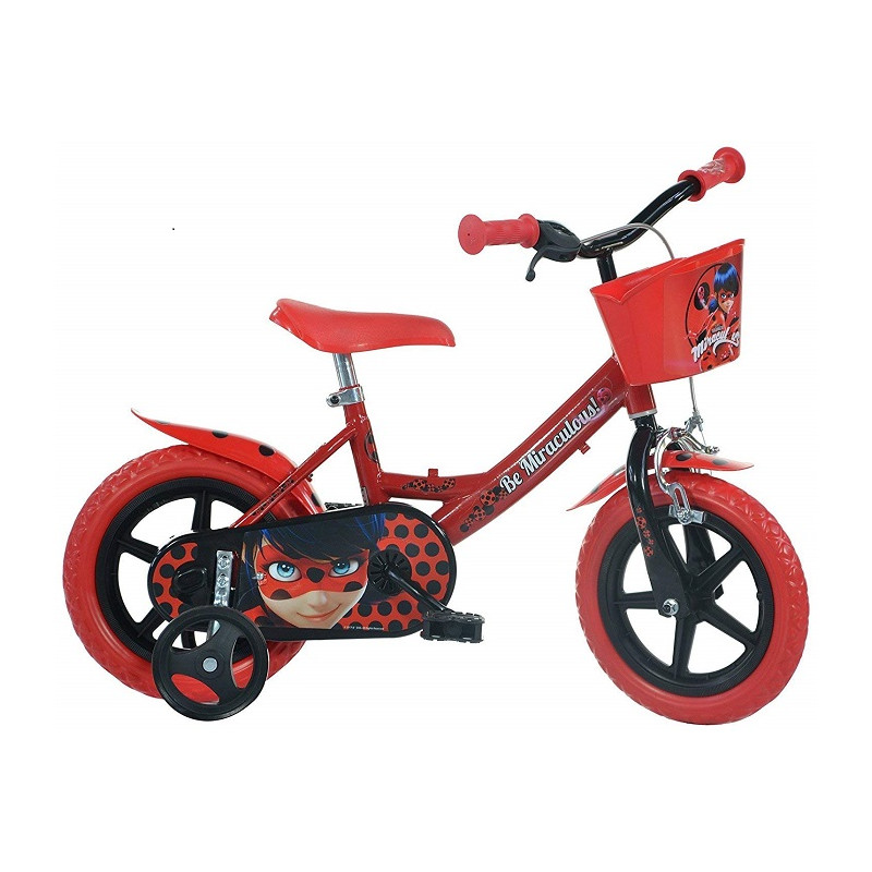 Dino bikes 144 Bici Bicicletta per Bambina Miracolous Taglia 14 Età 4 a 7 anni