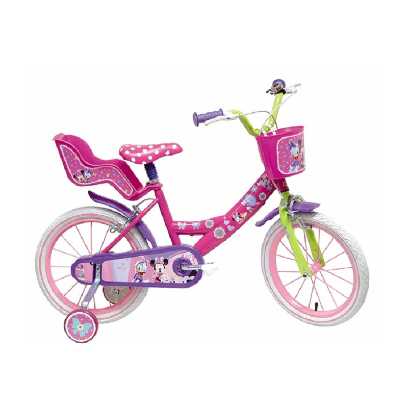 Mondo Bici Bicicletta Minnie Taglia 14 con rotelle incluse per Bambina 5-7 anni