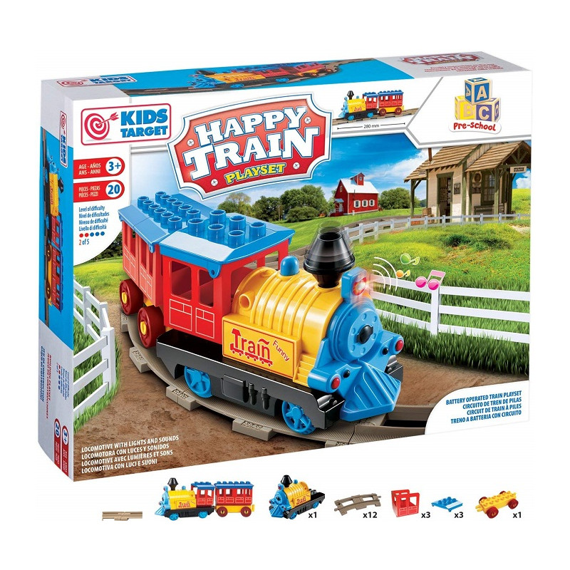 Rs Toys Playset Pista Treno Bambini Kids Target Happy Train Costruzioni