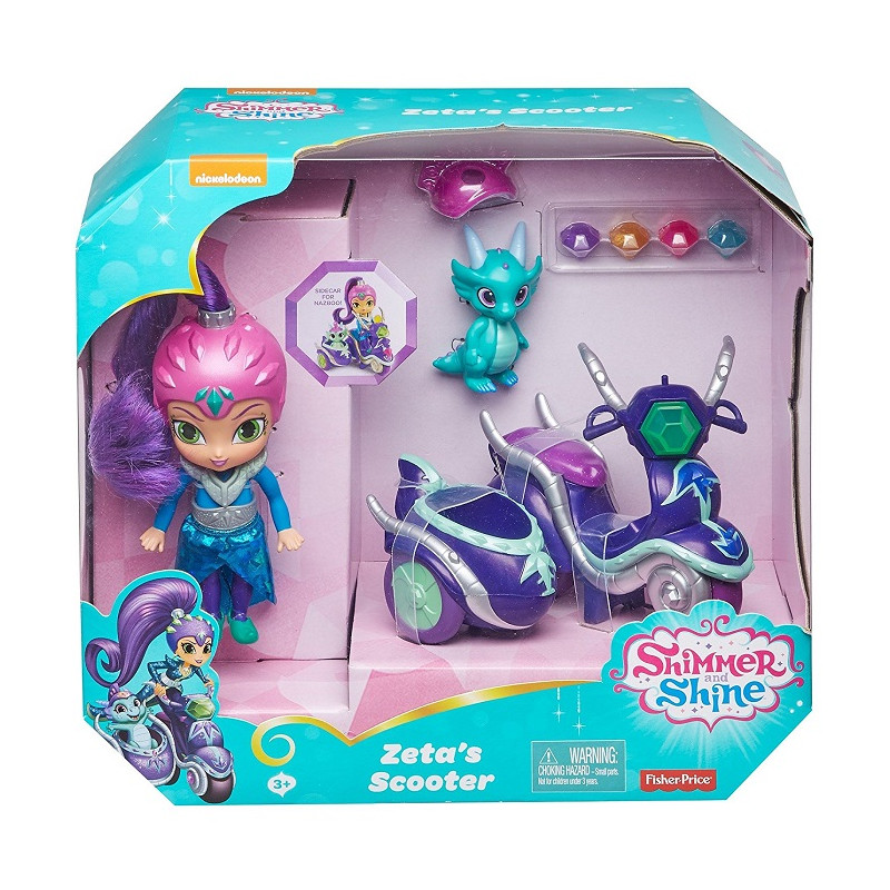 Shimmer & Shine Grande Bambola di Zeta con Scooter e Nazboo