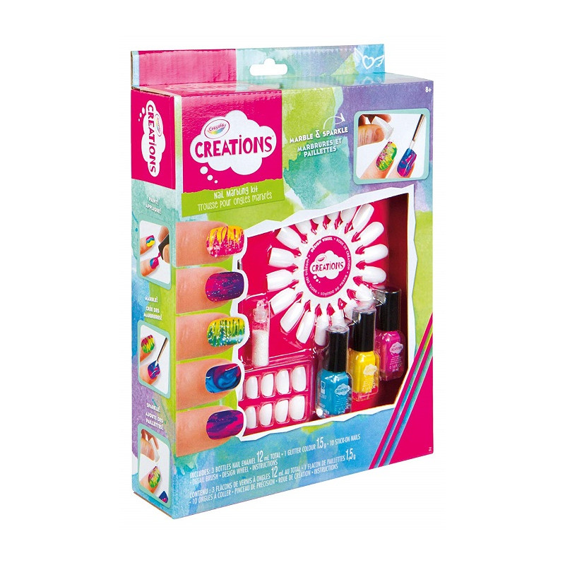Crayola Creations Kit per unghie marmorizzate e disegnate