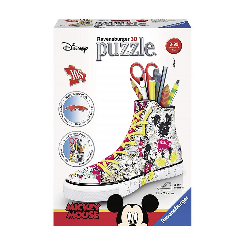 Ravensburger 12055 Classics Sneaker Disney Topolino Puzzle 3D Portapenne