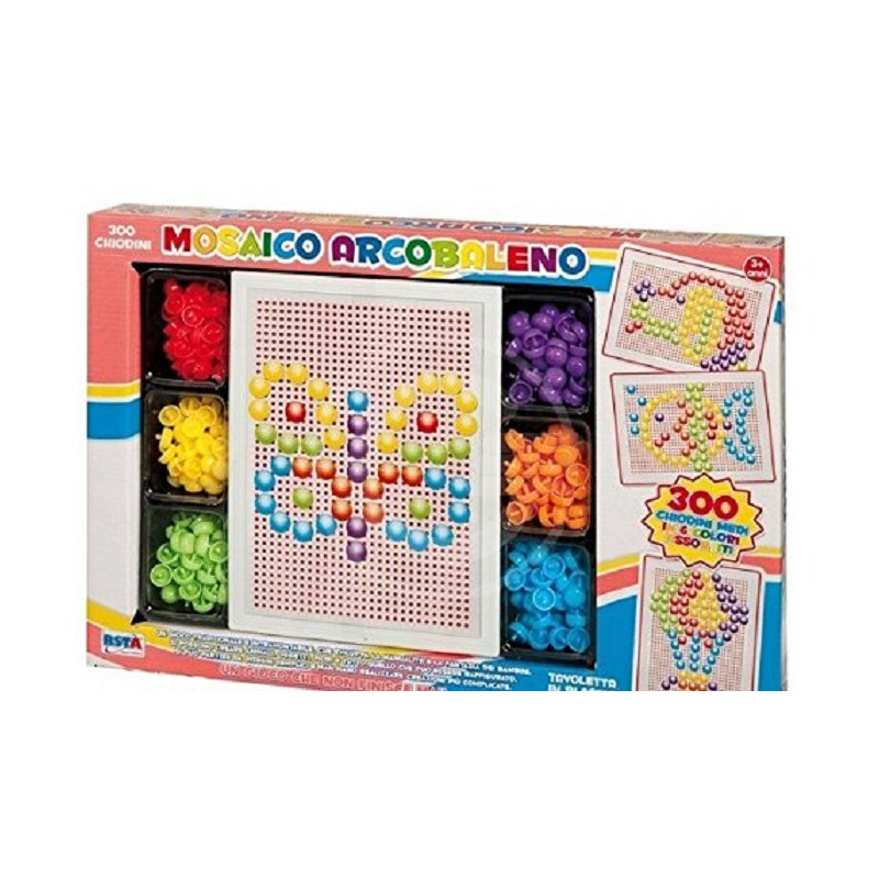 Rs Toys Chiodini Mosaico Arcobaleno 300 Pezzi