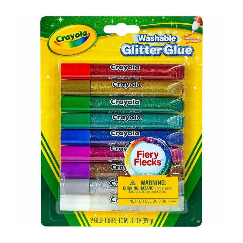 Crayola Penne con colla glitterata, lavabile, Confezione da 9 pezzi