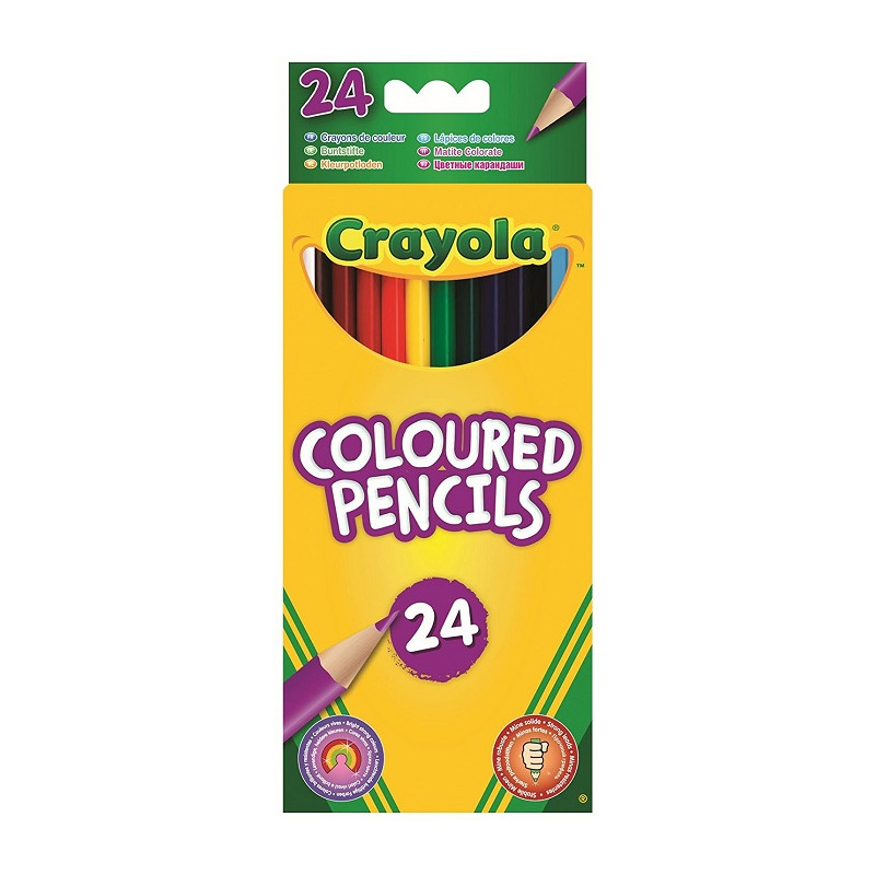 pretemperate Crayola Crayola Matite Colorate per Scuola e Tempo 24 Colori Assortiti 