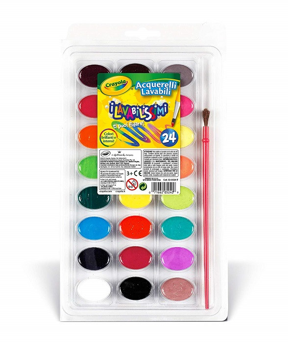 Crayola Crayola I Lavabilissimi Acquerelli con Pennello Colori Assortiti 24 Pezzi 