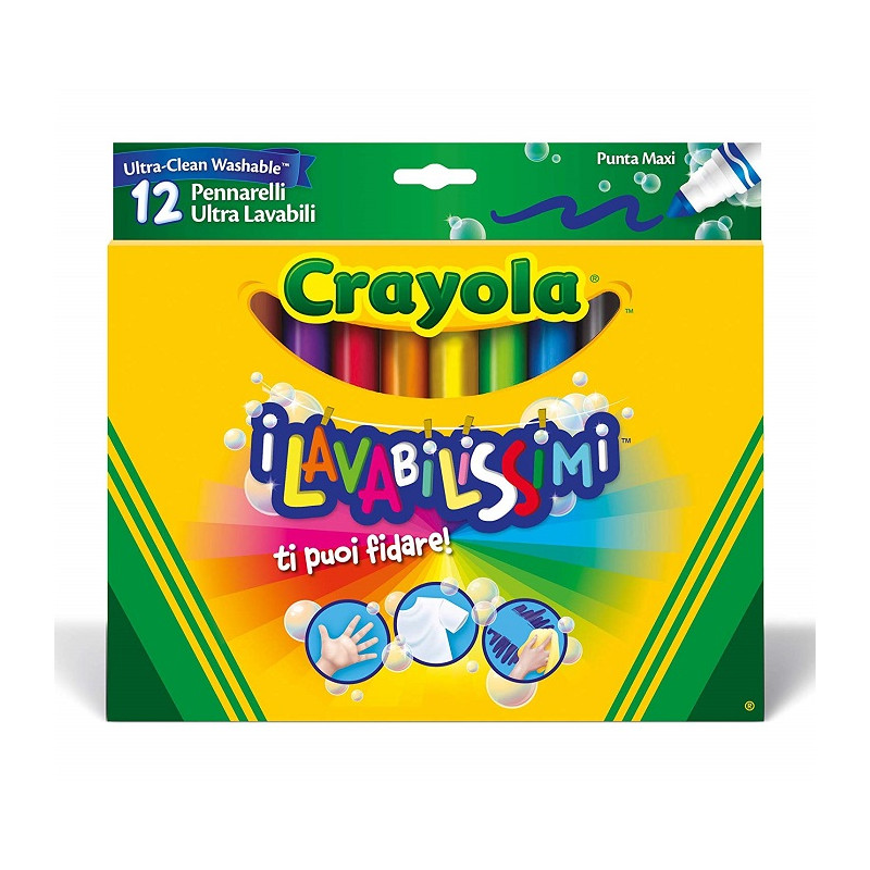 Multicolore Crayola Crayola-I Lavabilissimi Pennarelli Ultra-Lavabili Punta Maxi 