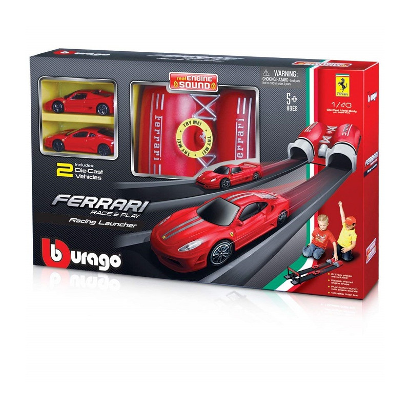 Bburago 31205 - Ferrari Race & Play Racing Launcher 1 Auto Inclusa 1:43