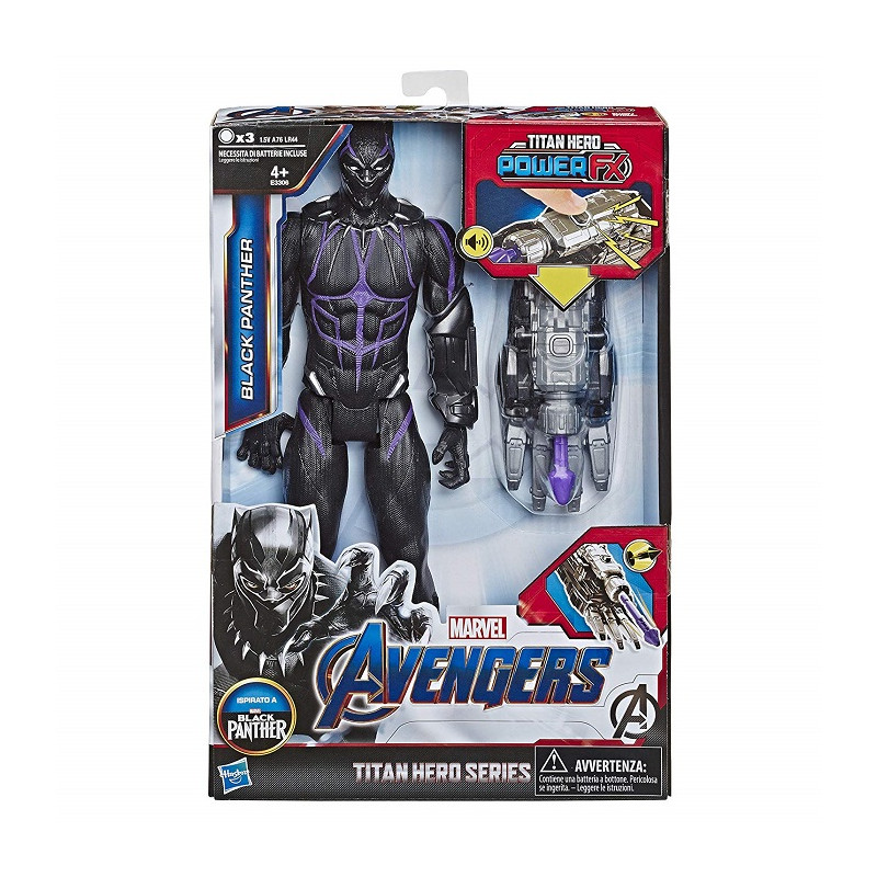Marvel Avengers Endgame Personaggio Black Panther Titan Hero con Power FX Incluso 30 cm