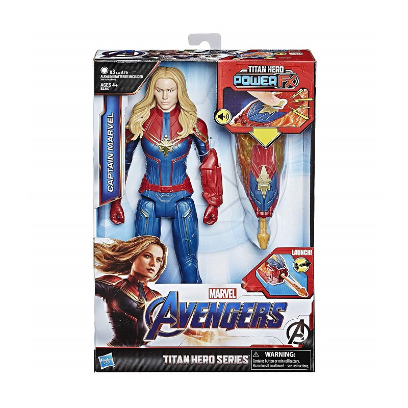 Marvel Avengers: Endgame Captain Marvel Titan Hero con Power FX incluso 30 cm