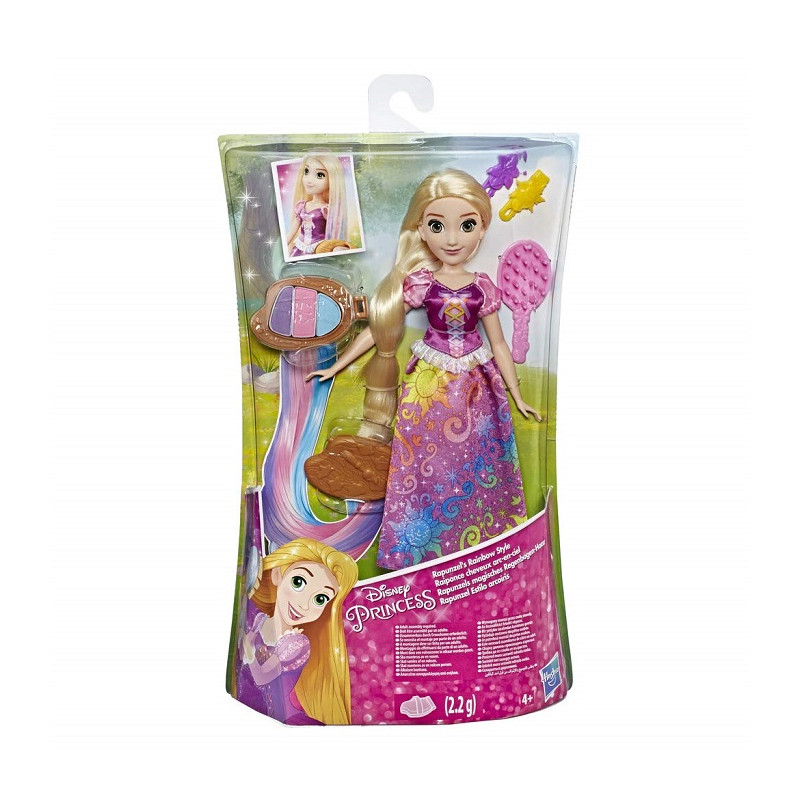 Disney Princess Bambola Rainbow Rapunzel con capelli da Pettinare