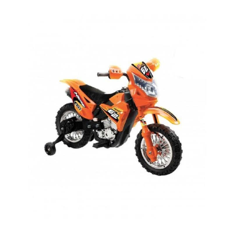 Globo 39357 Motocross Moto Elettrica Luci e Suoni Arancio 6V