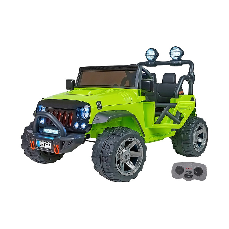 Globo Jeep Fuoristrada Auto Elettrica Con Radiocomando 12 V Colore Verde