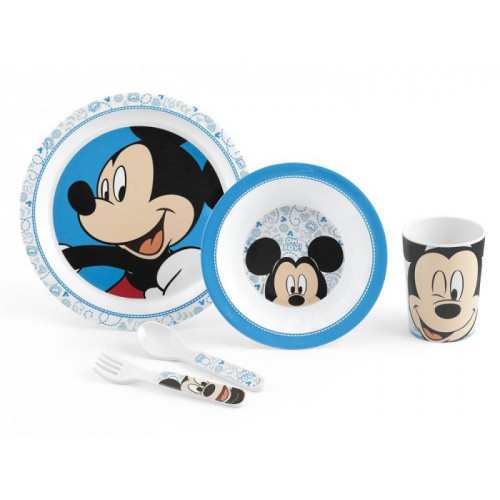 Lulabi Disney Mickey Set Pappa 5 unità Melamina Azzurro