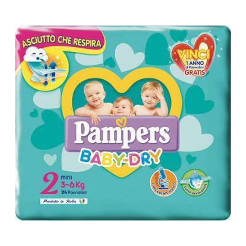 Pampers Baby Dry Duo Mini 144 Pannolini Taglia 2 (3-6 kg)