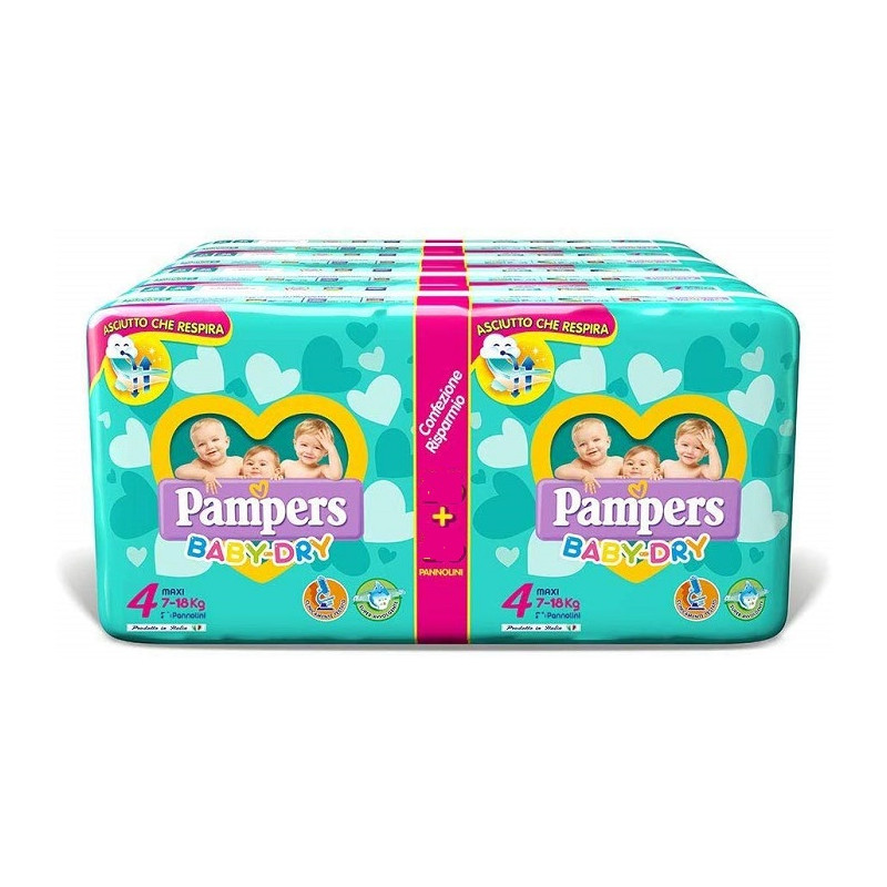 Pampers Baby Dry Duo Maxi 152 Pannolini Taglia 4 (7-18 kg)