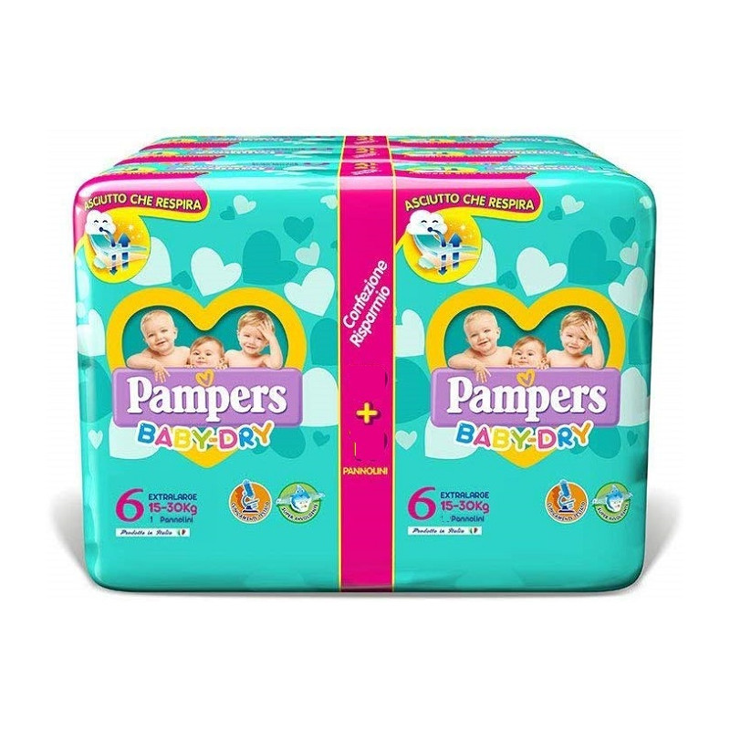 Pampers Baby Dry Duo Maxi 90 Pannolini Taglia 6 (7-18 kg)