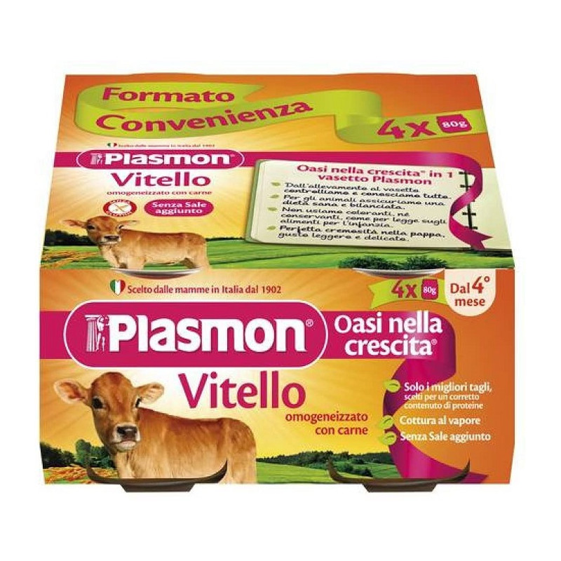 Plasmon Omogeneizzato Carne Vitello Offerta 12 Vasetti da 80gr