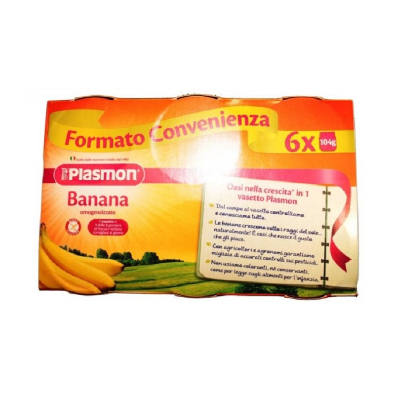 4 Confezioni Plasmon Omogeneizzati Frutta Banana 24 Vasetti