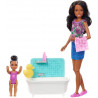 Barbie Bambola Skipper Afroamericana Babysitter con Vasca da Bagno Bambina Che Muove Le Braccia e Ac