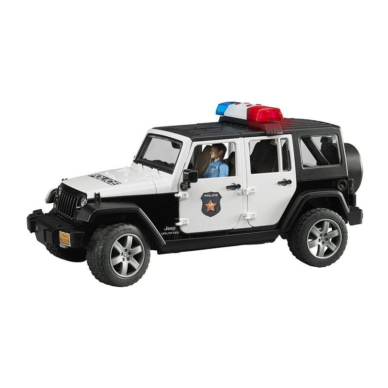 Bruder 02526 Jeep Wrangler Polizia con Personaggio incluso