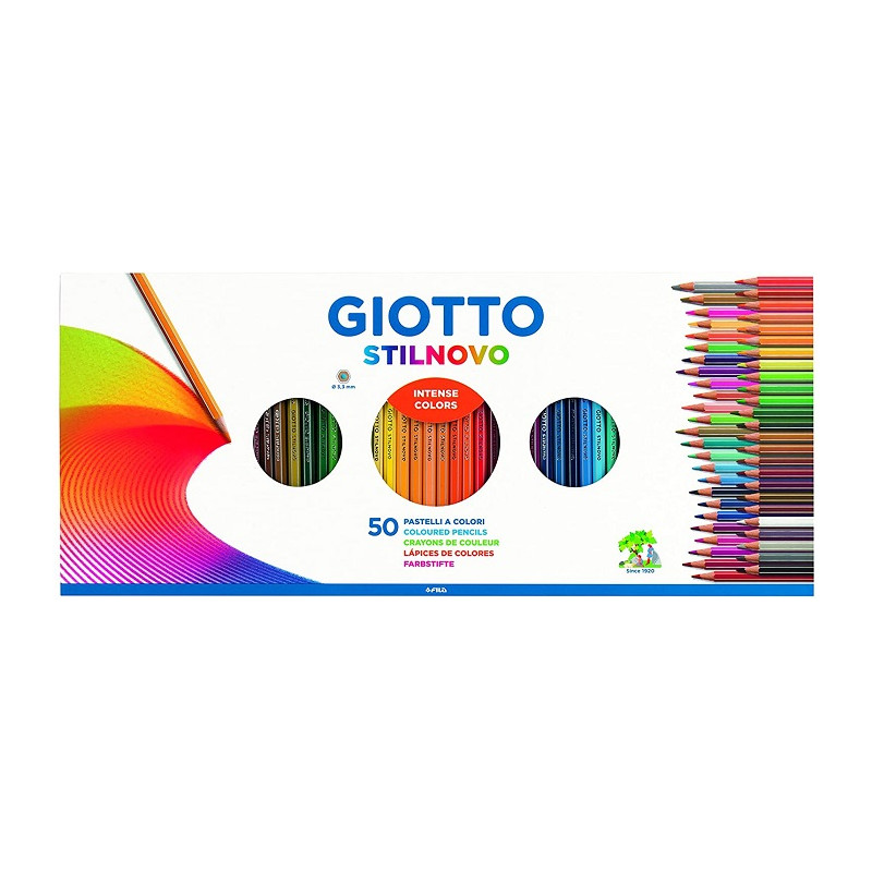 Giotto 257300 Pastelli Stilnovo con Temperamatite 50 Pezzi