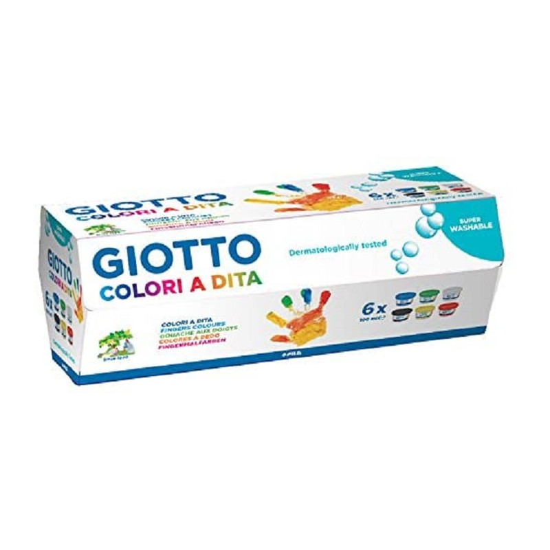 Giotto 534100 6 Barattoli di Tempera a Dita 100 ml