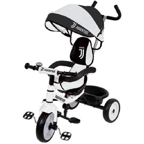 Ferrera & Ferrera Triciclo per Bambini Juventus Con Manico Direzionale e Cappottina