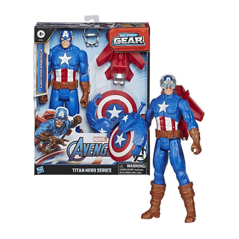 Marvel Legends Avengers Captain America 30 cm con Blaster Titan Hero Blast Gear