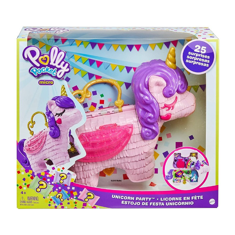Polly Pocket GVL88 Unicorno Magiche Sorprese Playset con Micro Bambole Polly e Lila 4+Anni