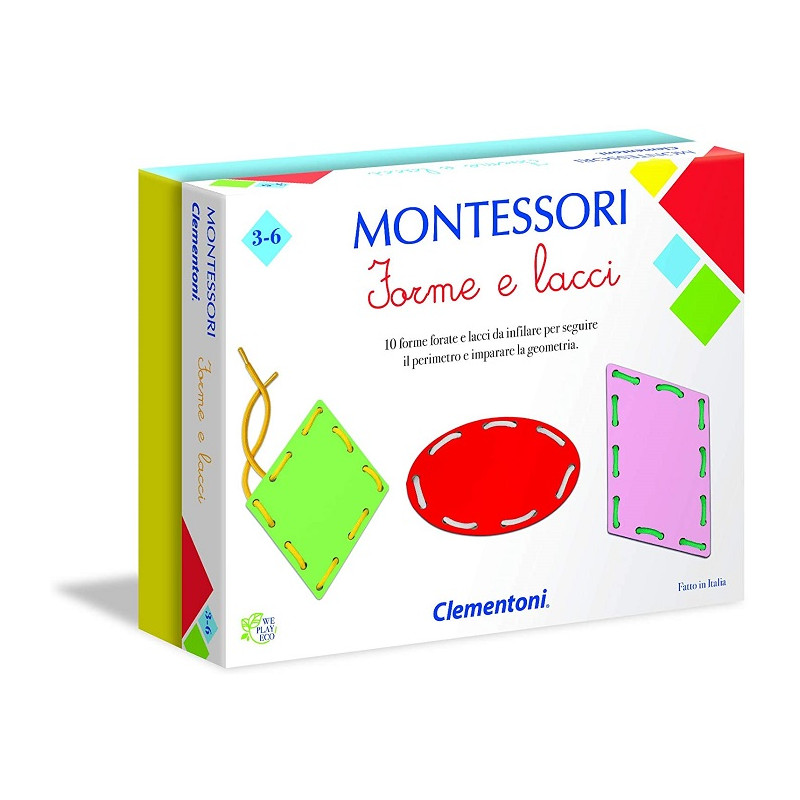 Clementoni 16102 Montessori Forme e Lacci Gioco