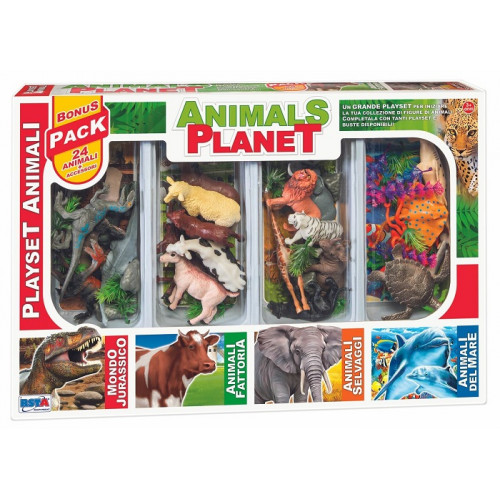 Ronchi Supertoys Animals Planet Box Animali Fattoria Dinosauri e Marini