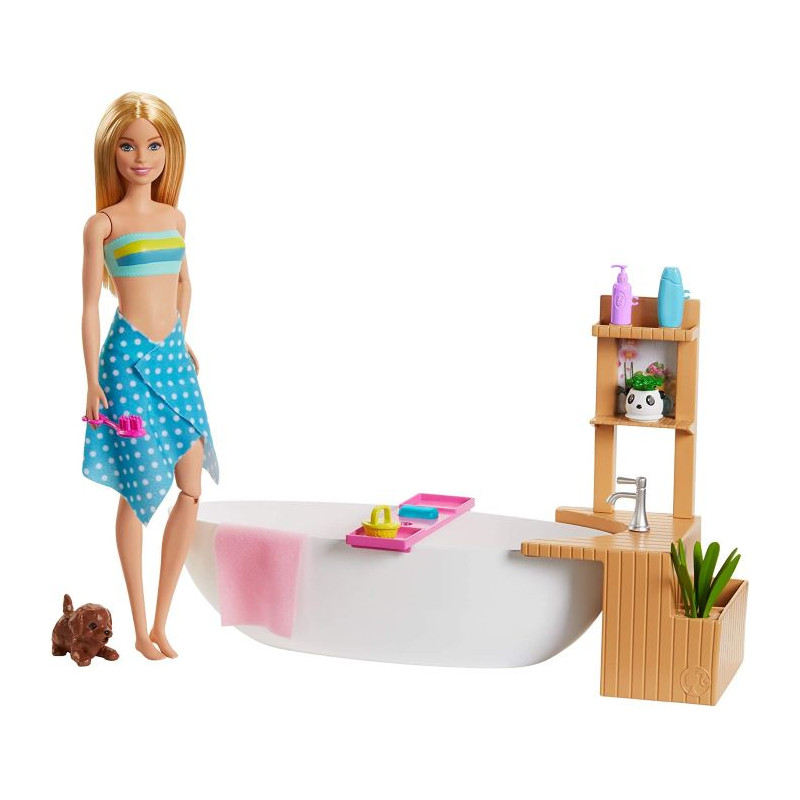 Barbie Fizzy Bath Bambola con Vasca da Bagno e Accessori