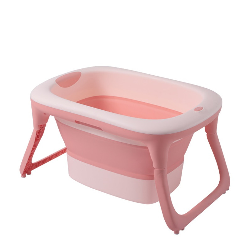Aziamor Vaschetta Splash&Go per Il Bagno Neonato Pieghevole e richiudibile 0-12 Mesi Rosa