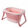 Aziamor Vaschetta Splash&Go per Il Bagno Neonato Pieghevole e richiudibile 0-12 Mesi Rosa