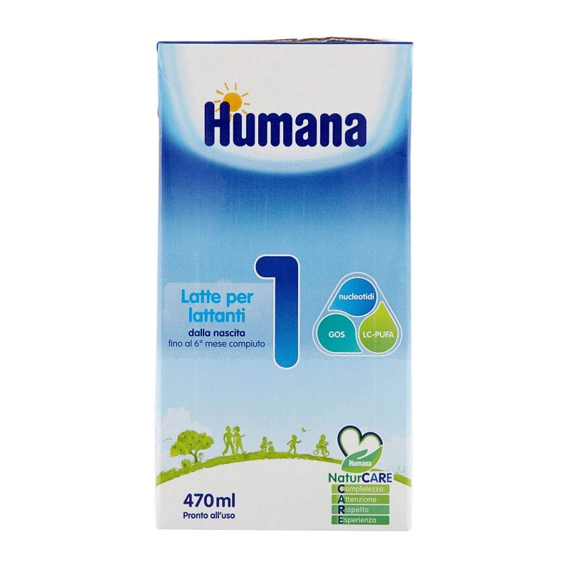 Humana 1 Latte Liquido per Lattanti 12 Confezioni da 470 ml