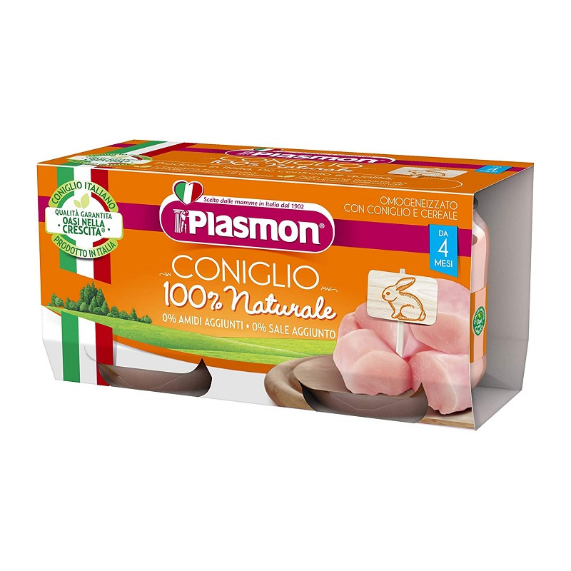 Plasmon Omogeneizzato Coniglio Offerta 12 Confezioni da 80gr PLASMON