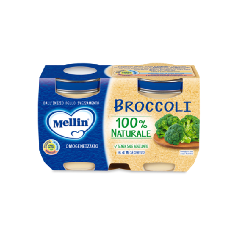 Mellin Omogeneizzato Broccoli Confezione da 6 Vasetti da 125g