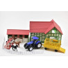New Ray New Holland Play Set With Farm House & Horse Stable