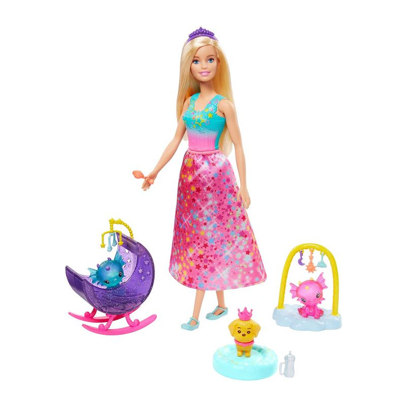 Toys One Barbie Dreamtopia Playset Asilo dei Draghetti Bambola con Cuccioli di Drago e Accessori