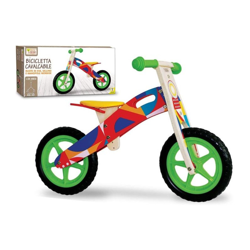 Teorema Bicicletta Cavalcabile Senza Pedali in Legno per Bambini