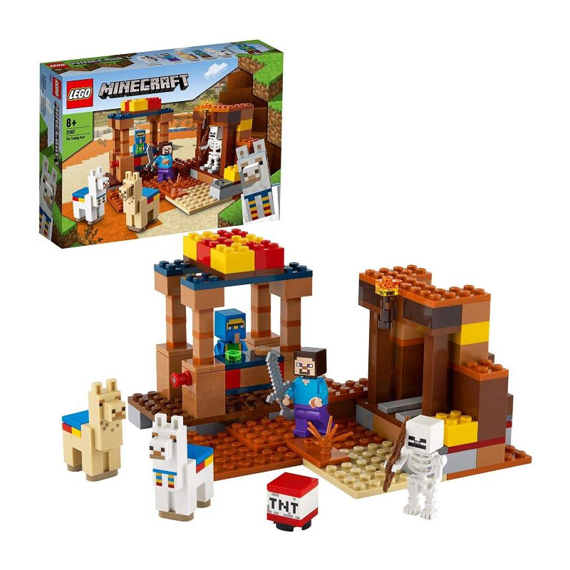 Lego Minecraft Il Trading Post Set da Costruzione con Figure di Steve Scheletro e 2 Lama Giocattoli 