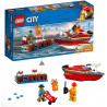 Lego City Fire Incendio al Porto Set di Costruzioni con Motoscafo Antincendio con Cannone ad Acqua e