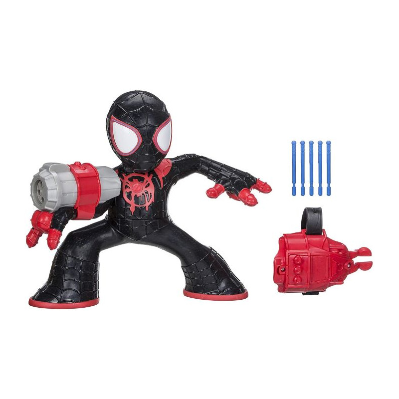Hasbro Marvel SpiderMan Super Blaster Miles Action Figure Effetti Sonori e Frasi 