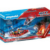 Playmobil City Action Missione Antincendio con Elicottero e Gommone