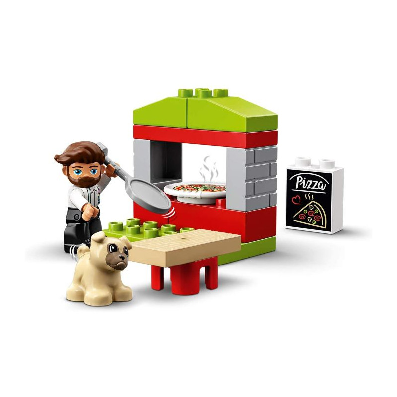 Lego Duplo Town Chiosco della Pizza Playset con Pizzaiolo e Cane