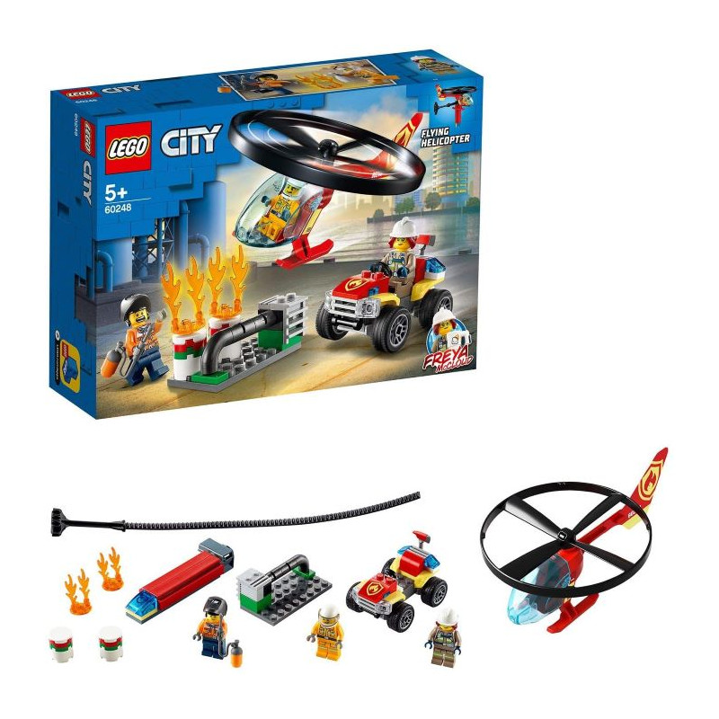 Lego City Elicottero dei Pompieri Set da Costruzione con Pompiere e Quad ATV