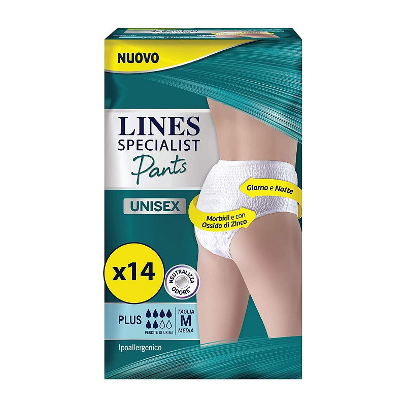Lines Specialist Pants Plus Unisex 14 Assorbenti per Incontinenza U