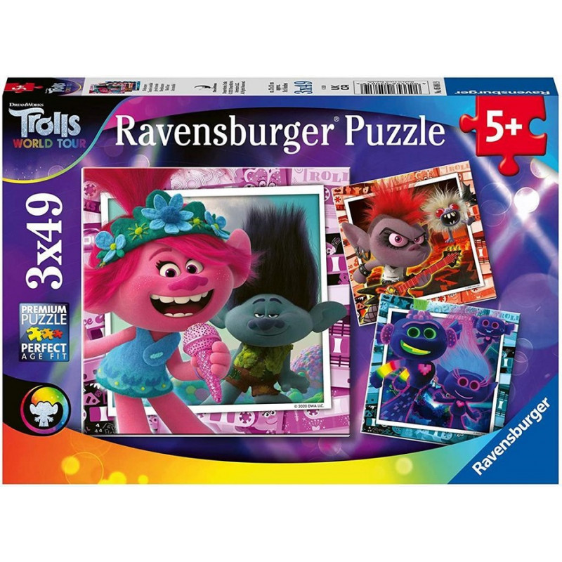 Ravensburger Puzzle Trolls 2 Giro del Mondo Puzzle 3x49 cm